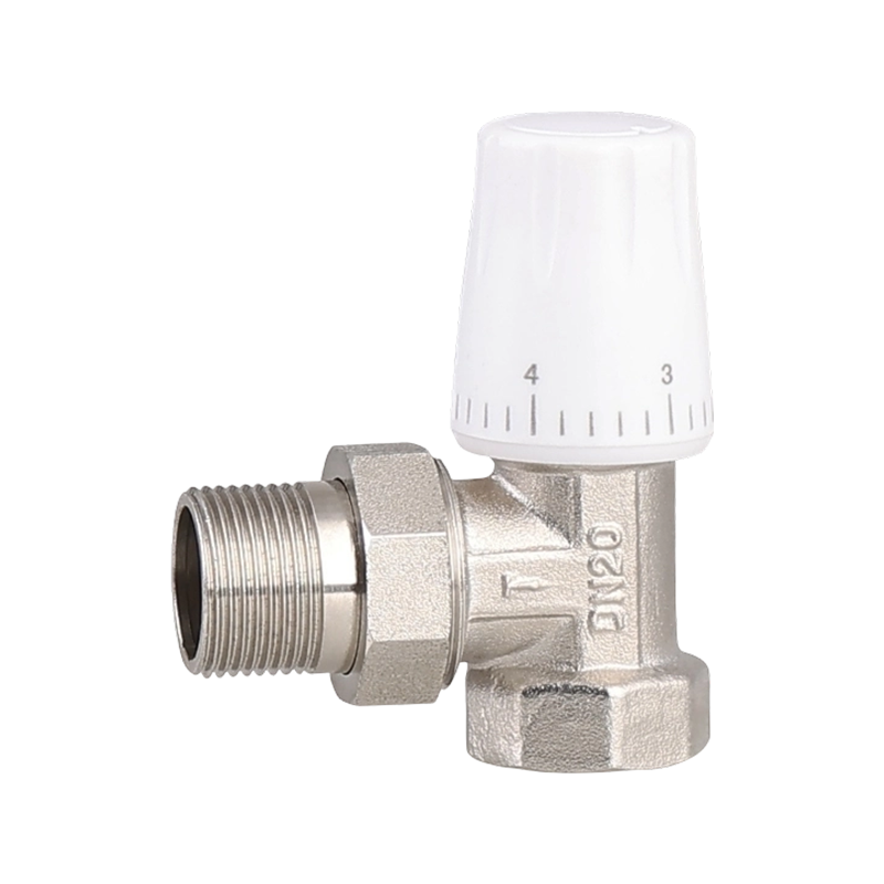 صمام نحاسي ثرموستاتي لدرجة الحرارة العالية، تصميم يدوي من نوع الزاوية للتحكم الفعال في التدفئة