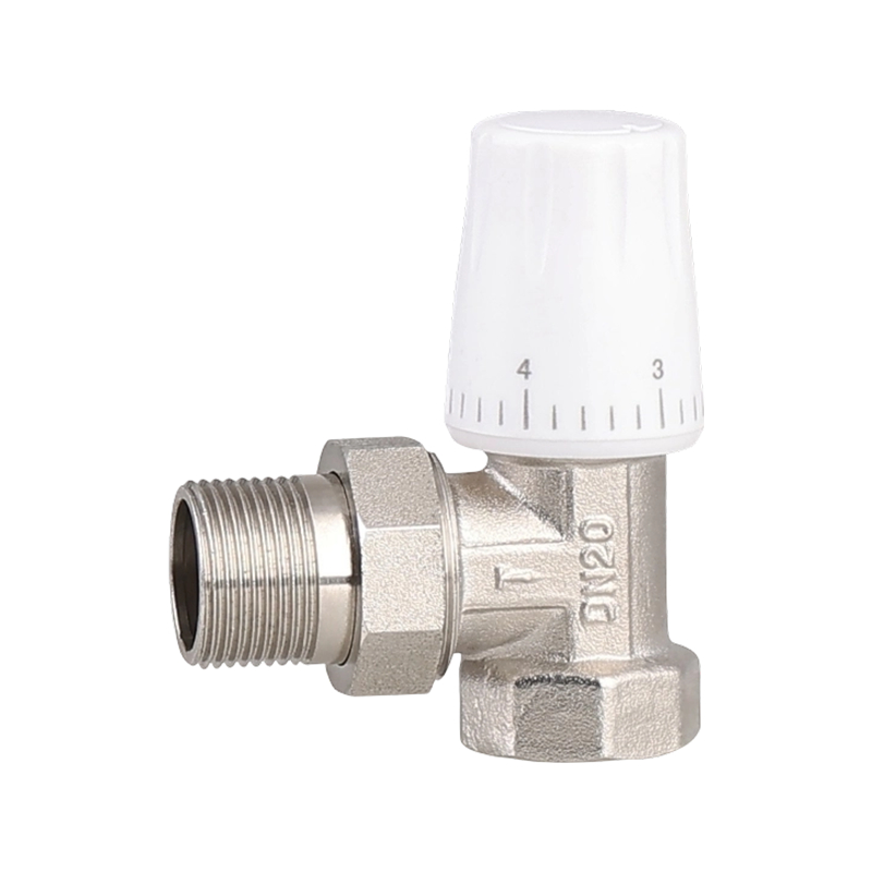 صمام نحاسي ثرموستاتي لدرجة الحرارة العالية، تصميم يدوي من نوع الزاوية للتحكم الفعال في التدفئة