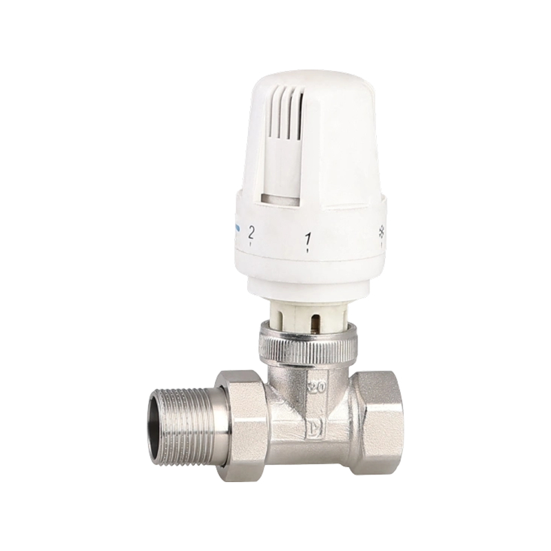 صمام مشعاع قابل للتعديل برأس ثرموستاتي من النحاس لتدفئة الأرضية والتحكم في درجة حرارة الماء