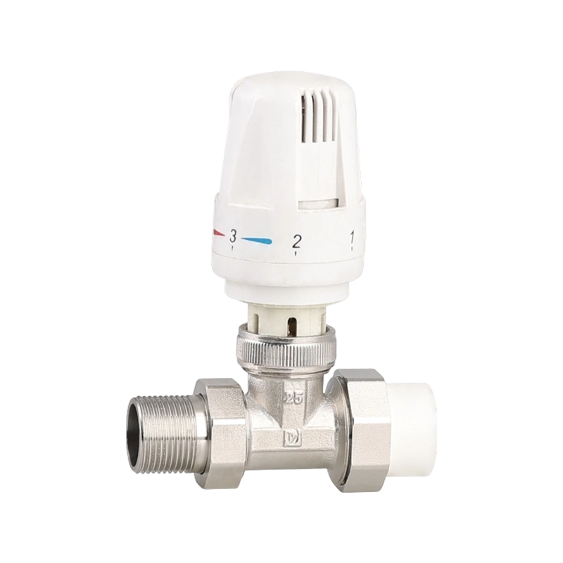 صمام مشعاع قابل للتعديل برأس ثرموستاتي من النحاس لتدفئة الأرضية والتحكم في درجة حرارة الماء