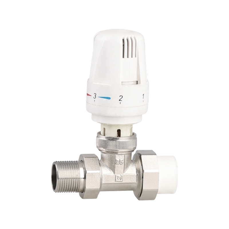 صمام مشعاع قابل للتعديل برأس ثرموستاتي من النحاس لتدفئة الأرضية والتحكم في درجة حرارة الماء